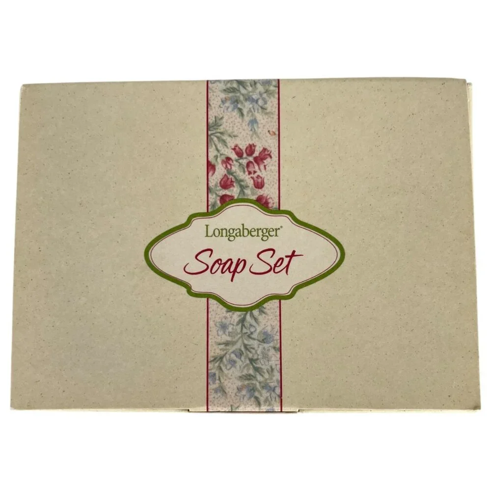 Longaberger 2001 Vintage Mothers Day Blossom Soap Set Floral Design Original Box